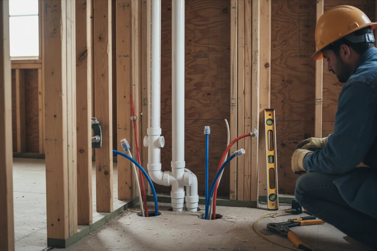 Drain and supply rough-in during Toilet Repair and Installation in Frankfort